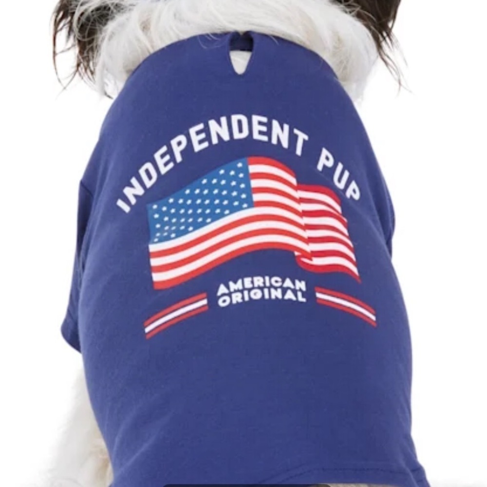 NWT Independent Pup American flag tee L